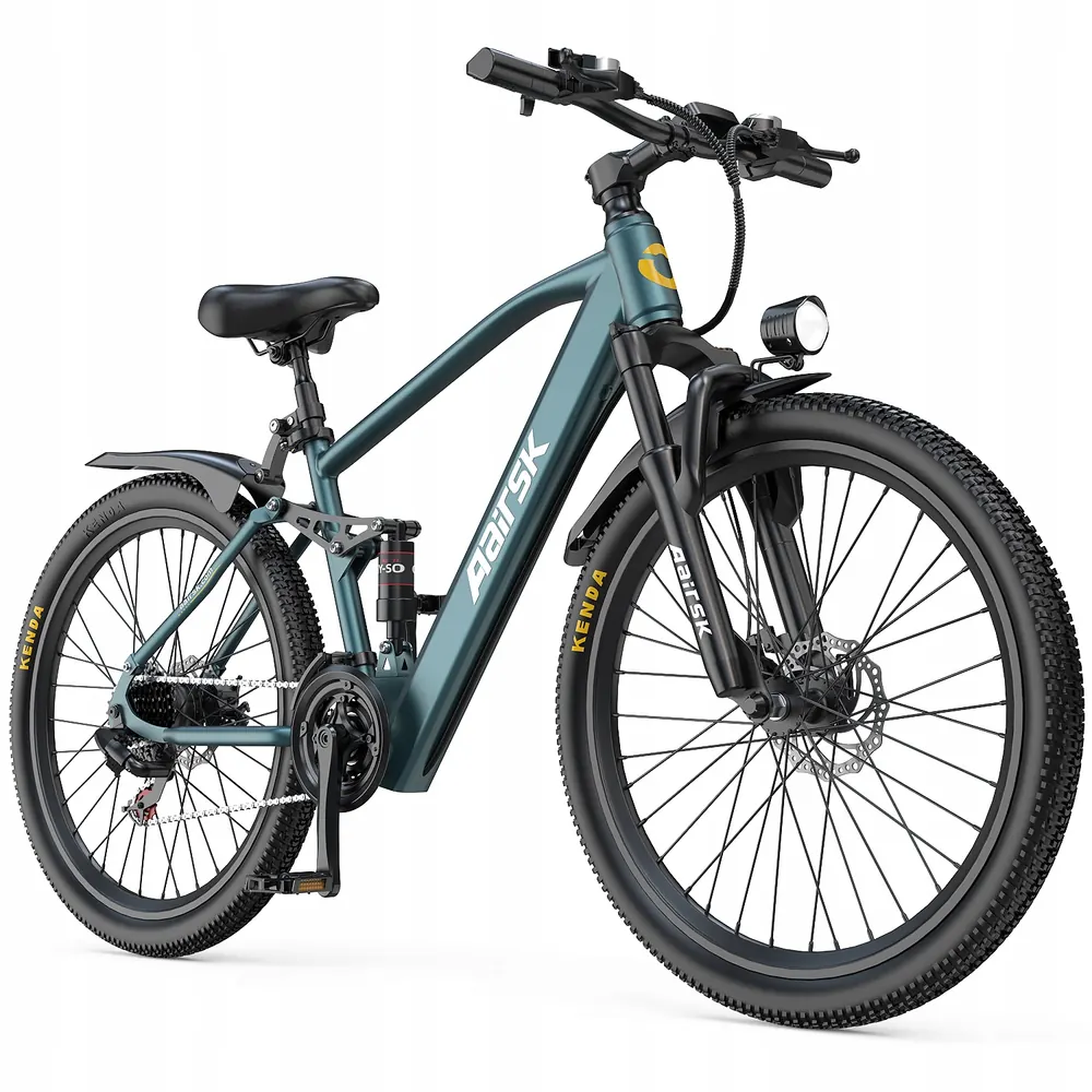 Vista general de la bicicleta eléctrica Aairsk GT900 con batería de 36V y 13Ah.