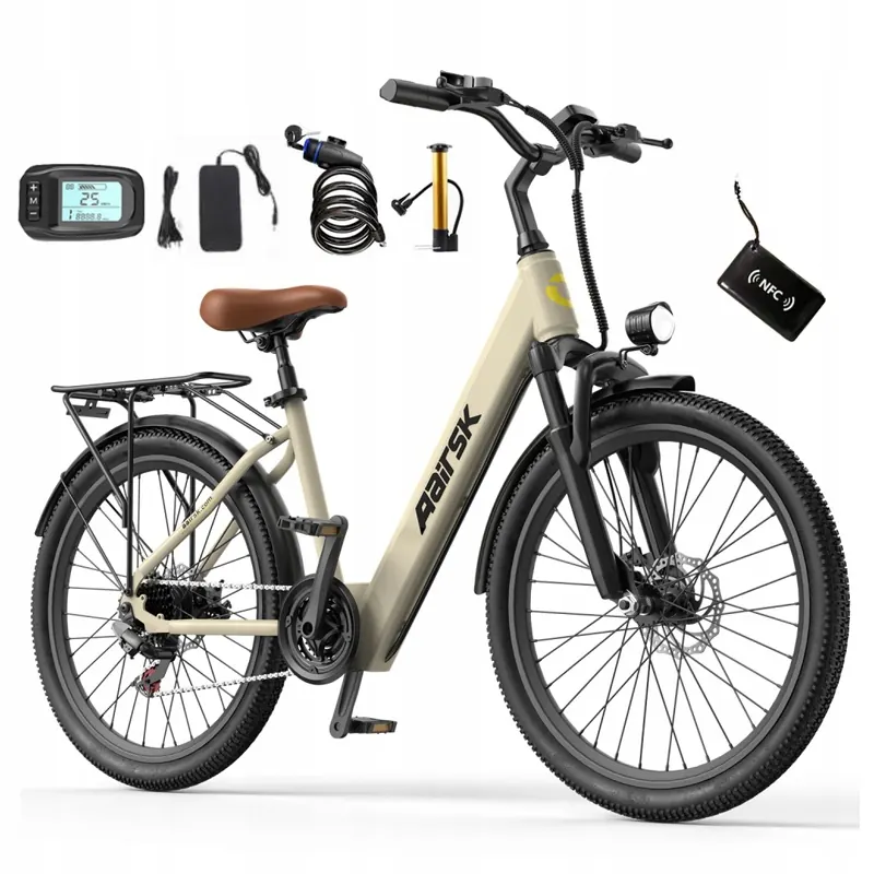 Vista lateral de la e-bike Aairsk SU7 con batería integrada y sillín