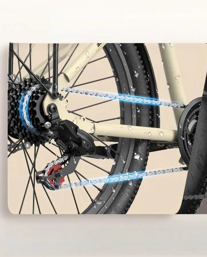 Motor de 250W en la rueda trasera de la bicicleta Aairsk SU7