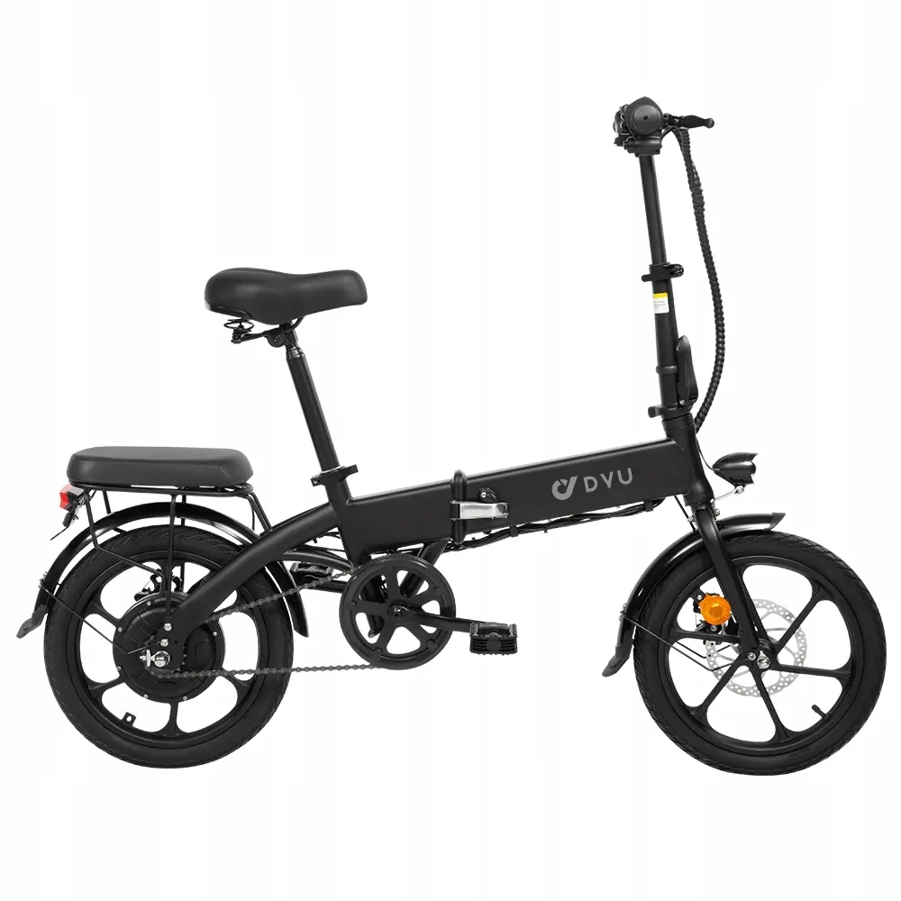 Bicicleta eléctrica DYU A1F PRO plegada y ajustada para transporte