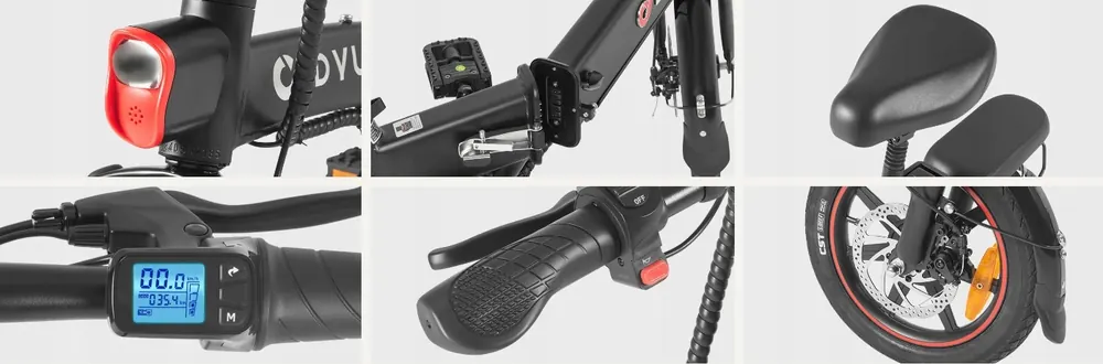Bicicleta eléctrica DYU A5 plegable con marco de 14 pulgadas