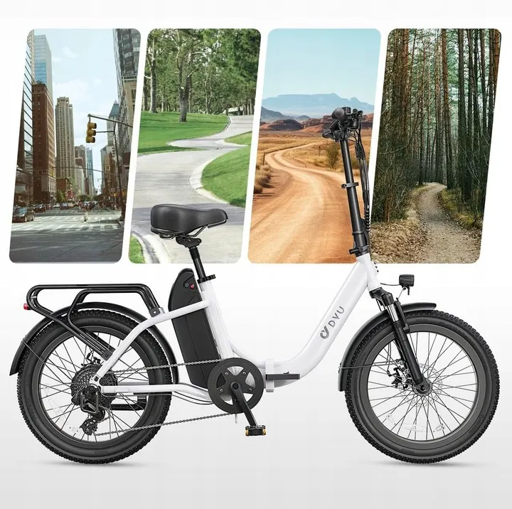 Bicicleta eléctrica plegable DYU C9 con capacidad de carga máxima de 120 kg