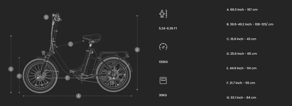 Bicicleta eléctrica plegable DYU C9 apta para hombres y mujeres