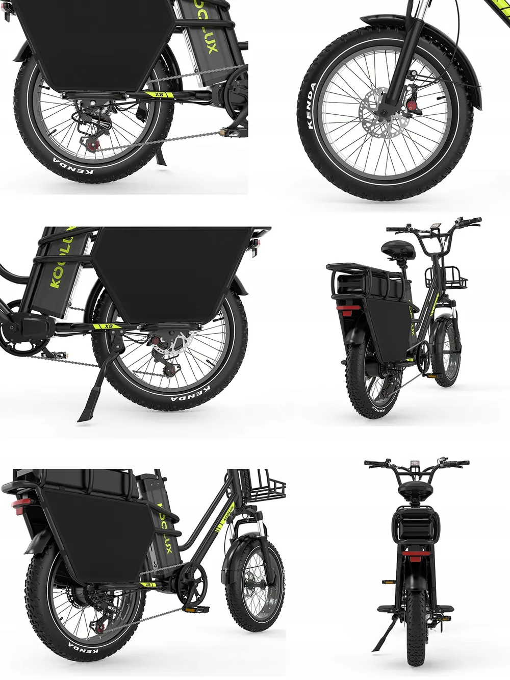 Modelo KOOLUX X8 de bicicleta eléctrica 1000W con batería 48V 30Ah+35Ah y 220 km de autonomía.