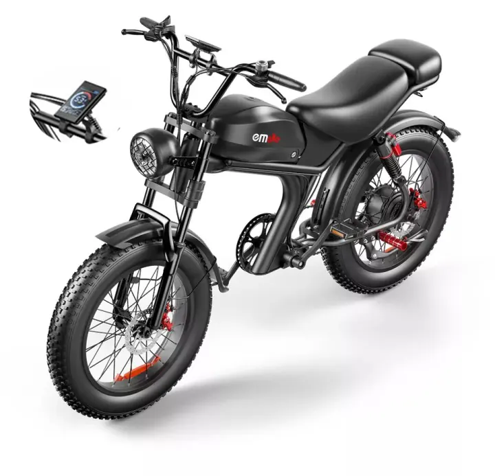 Bicicleta eléctrica EMOKO C93 con motor 1000W y neumáticos gruesos todoterreno