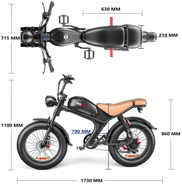 EMOKO C93 motor 1000W batería 48V20AH velocidad 55 km/h autonomía 80 km