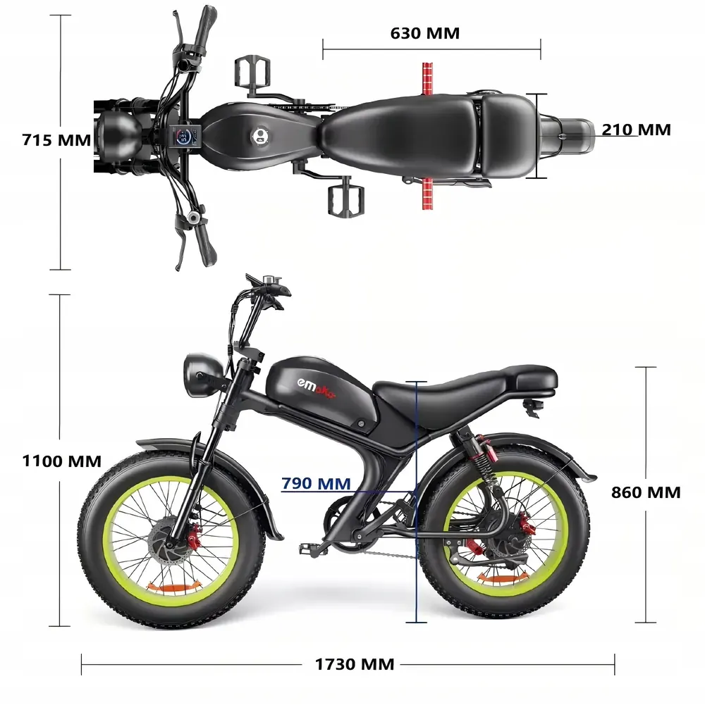 Bicicleta eléctrica Emoko C93 con doble motor 2000W y batería 23Ah