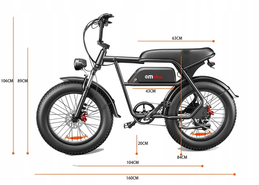 EMOKO C99 Bicicleta Eléctrica Fat Tire image 3