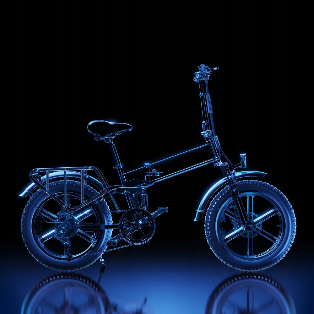 Logotipo de la marca Engwe en la bicicleta eléctrica ENGINE X