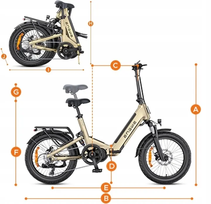 Bicicleta eléctrica plegable ENGWE L20 3.0 Pro con carga máxima de 150 kg.