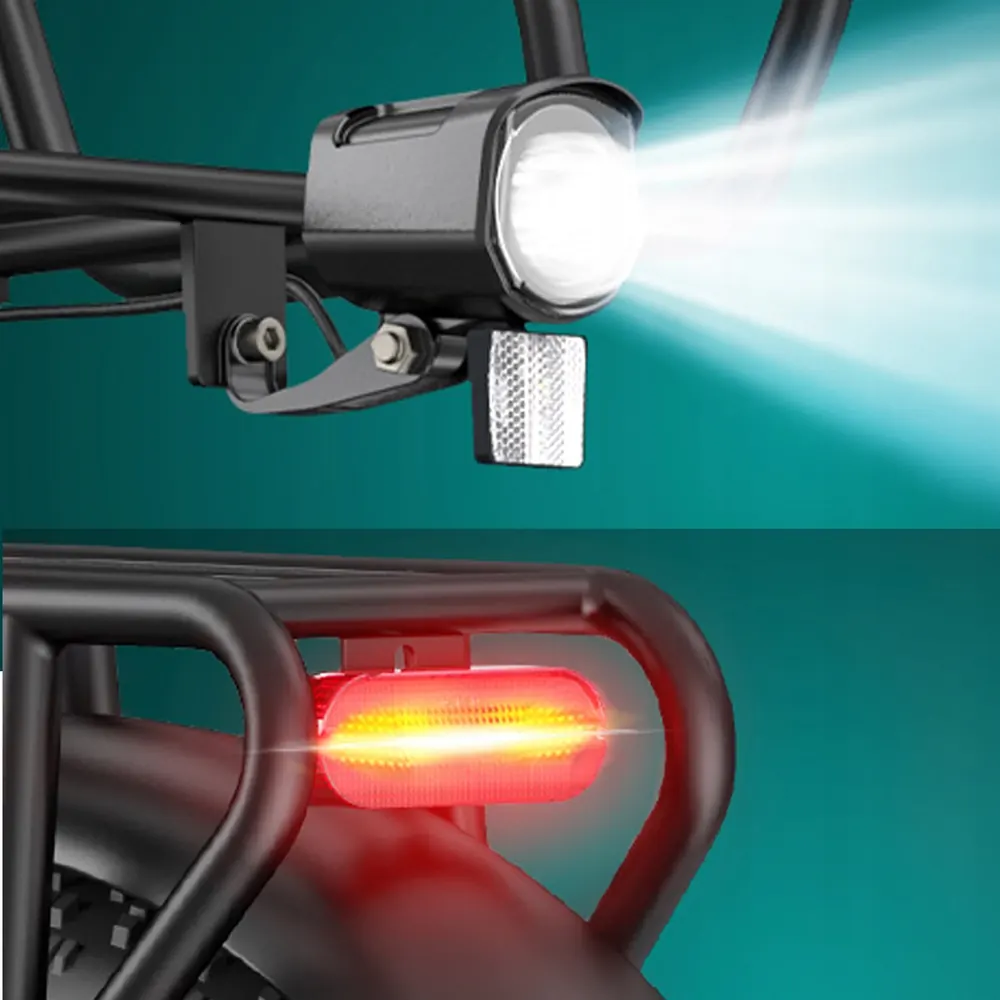 Suspensión delantera de la bicicleta eléctrica ENGWE L20 BOOST roja.