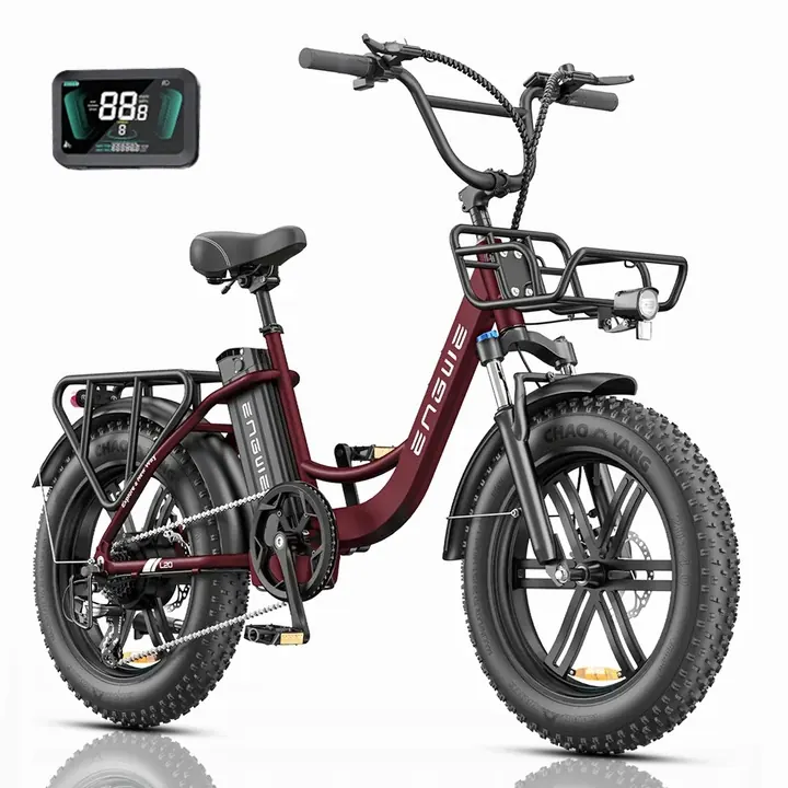 Bicicleta eléctrica ENGWE L20 BOOST roja con kit de montaje y herramientas