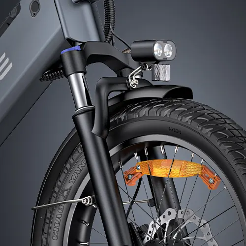 Rueda de 20 pulgadas de la bicicleta eléctrica ENGWE LE20 con doble batería.