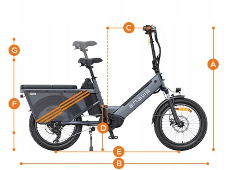 Freno de disco mecánico en la bicicleta eléctrica ENGWE LE20 doble batería.