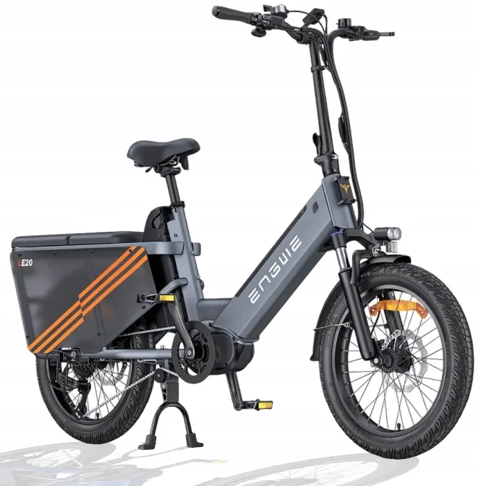 Vista lateral de la ENGWE LE20 con doble batería y motor 250W