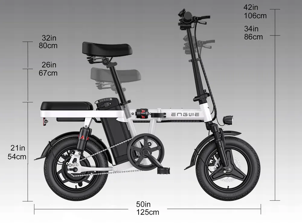 Marco de 14 pulgadas en bicicleta eléctrica plegable ENGWE T14