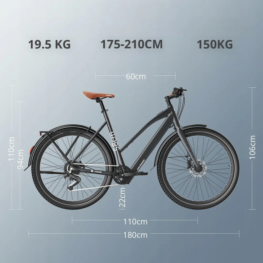 Cuadro de aluminio ligero de la bicicleta eléctrica FAFREES 700C.