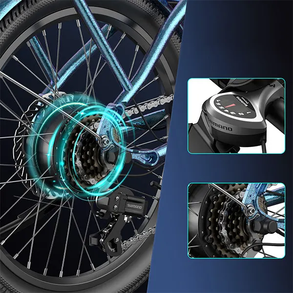 Bicicleta eléctrica FAFREES F20 Lasting en color negro con batería de larga duración