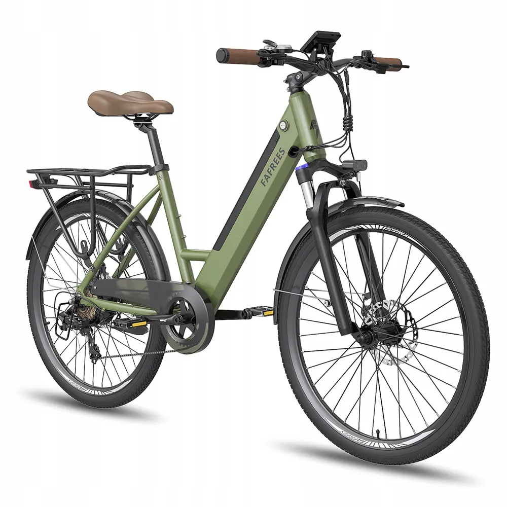 Modelo Fafrees F26 Pro-GR bicicleta eléctrica verde con cuadro aluminio