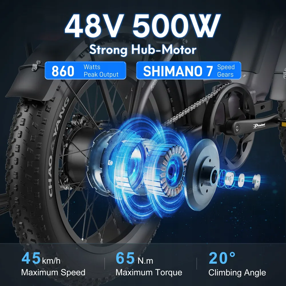 Detalle de la marca Fafrees en el cuadro de la bicicleta eléctrica FF20 Polar.