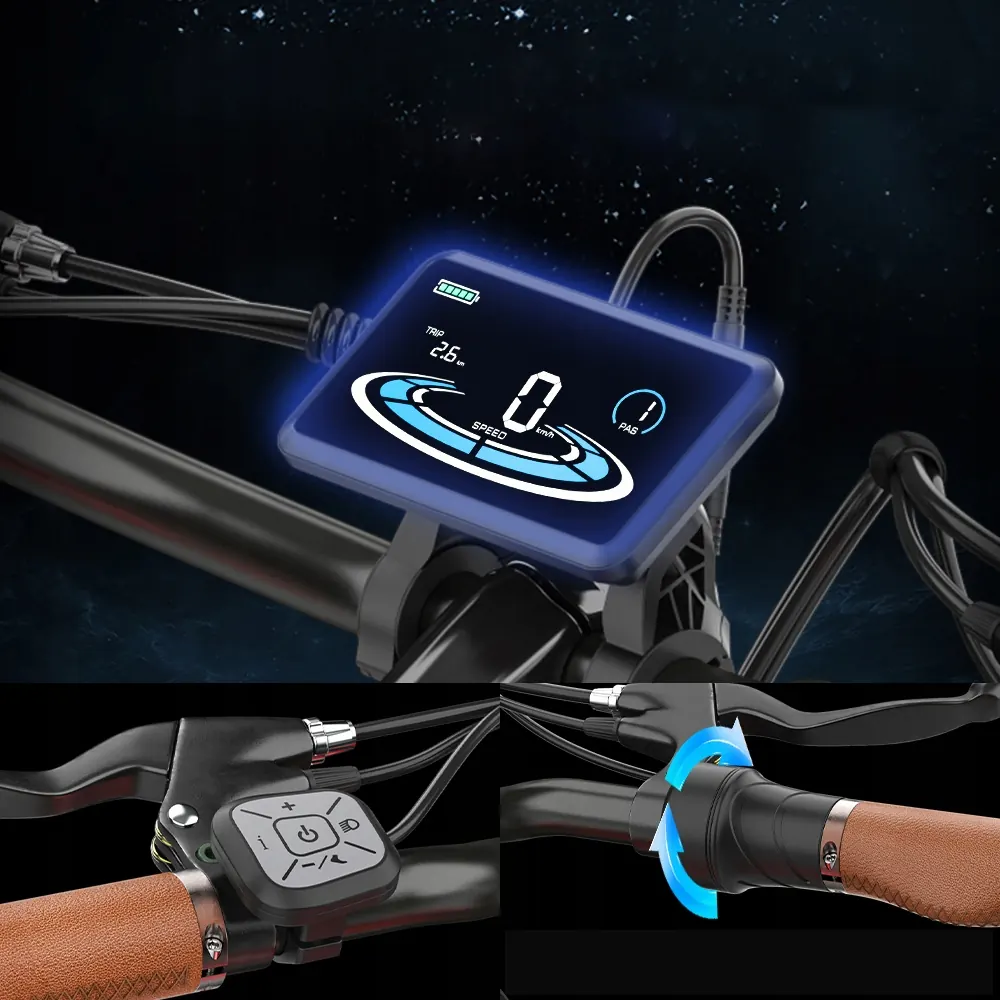 Bicicleta eléctrica HIDOES B10 con cuadro robusto y suspensión delantera