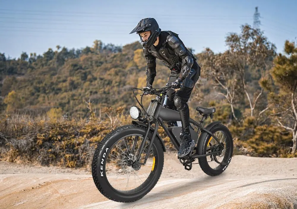 Bicicleta eléctrica HIDOES B3 Fat Tire 26" negra con cuadro de aluminio