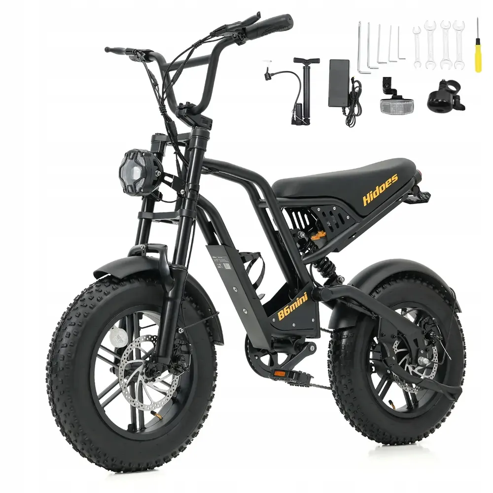 Vista lateral de la bicicleta eléctrica Hidoes B6MINI con batería 48V10.4AH