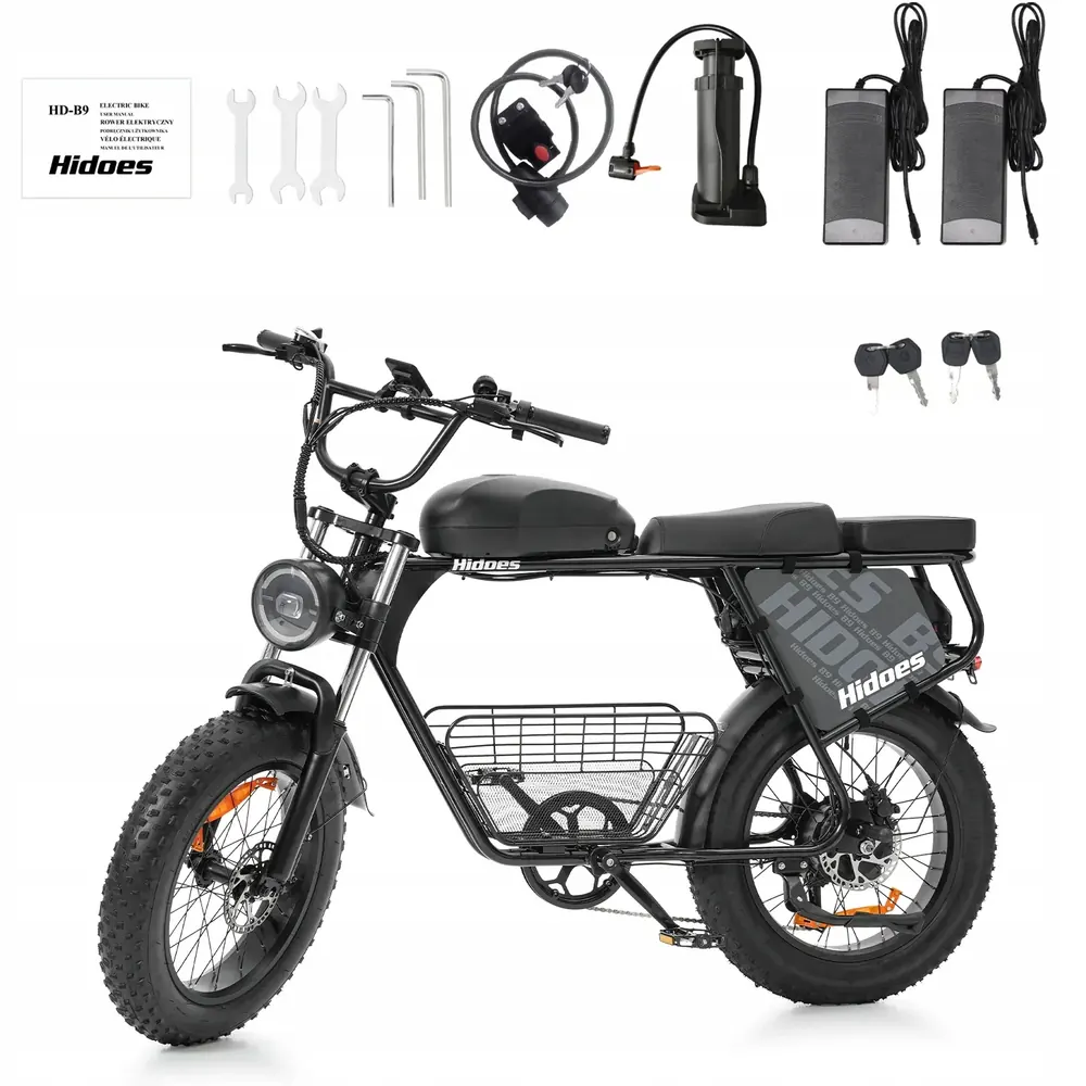 Bicicleta eléctrica Hidoes B9 1000W 45km/h con neumáticos anchos
