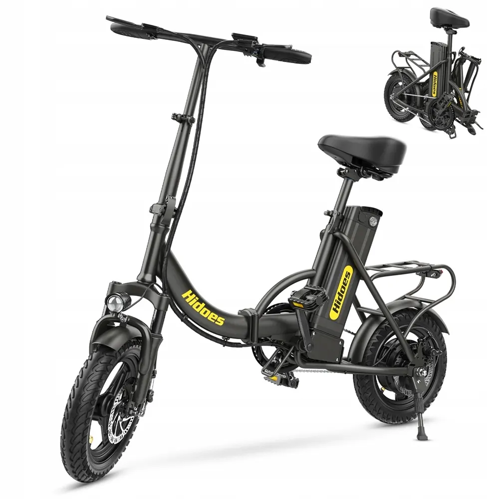 Bicicleta eléctrica plegable Hidoes C5 parcialmente ensamblada y ajustada.