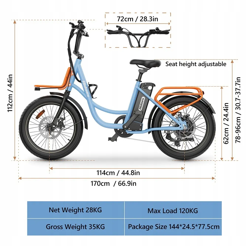 HIDOES C6 Bicicleta Eléctrica Fat Tire image 14