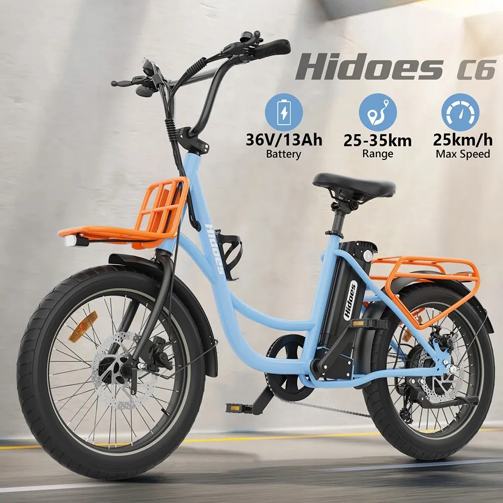 Bicicleta eléctrica Hidoes C6 250W con batería 13Ah y ruedas 20x3.0 pulgadas