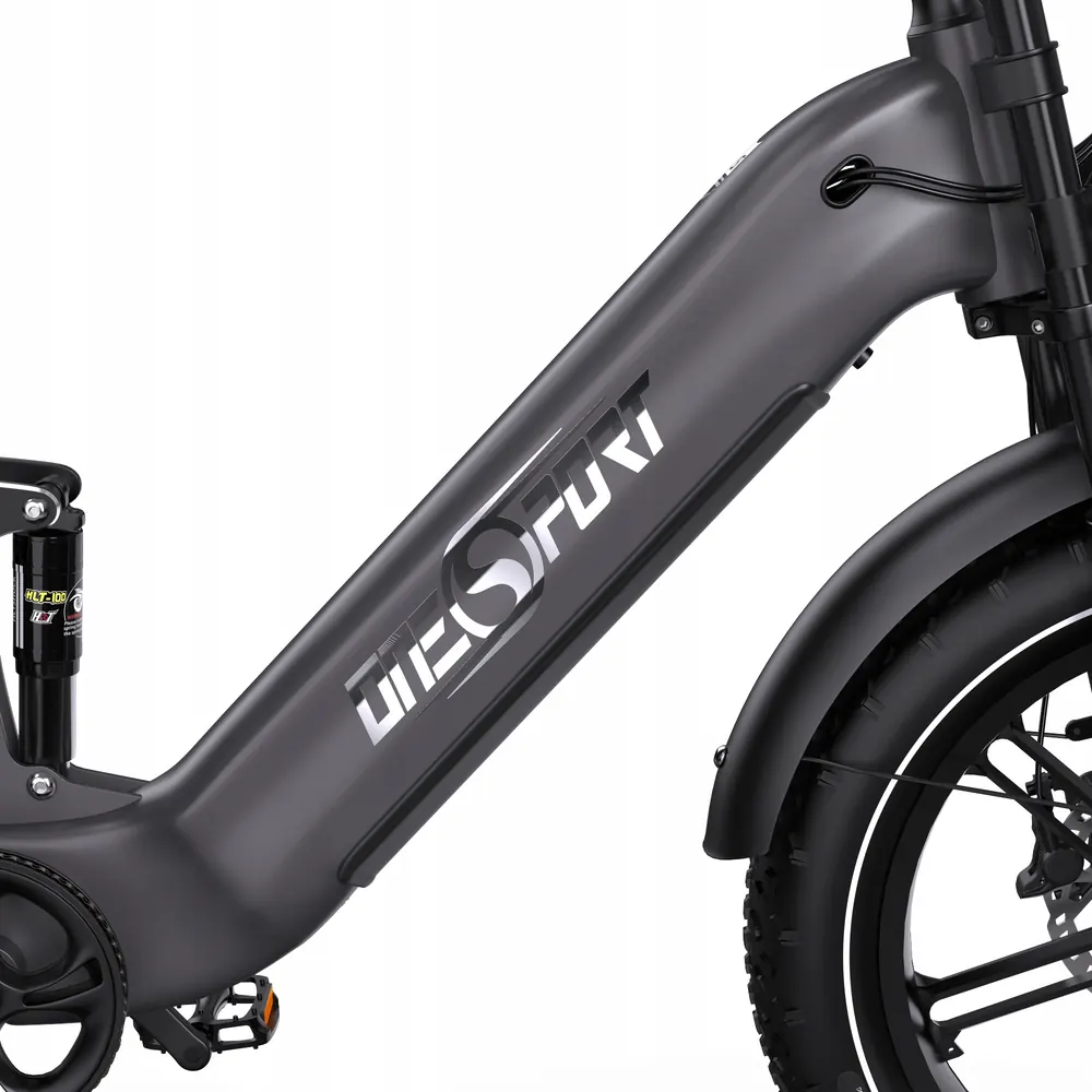 Marca Onesport en bicicleta eléctrica OT08 PRO con doble batería gris