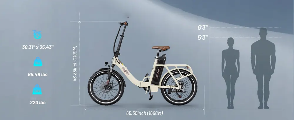 ONESPORT OT16-2 Bicicleta Eléctrica Plegable image 12