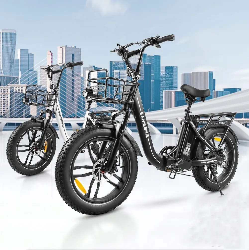 Bicicleta eléctrica Samebike C05 Pro 20" negra con batería incluida.