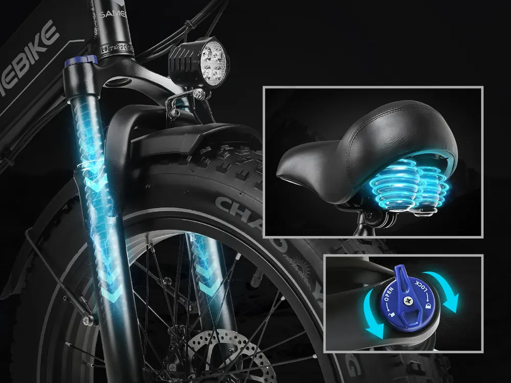 Ruedas de 20 pulgadas en la bicicleta eléctrica SAMEBIKE LOTDM200-II
