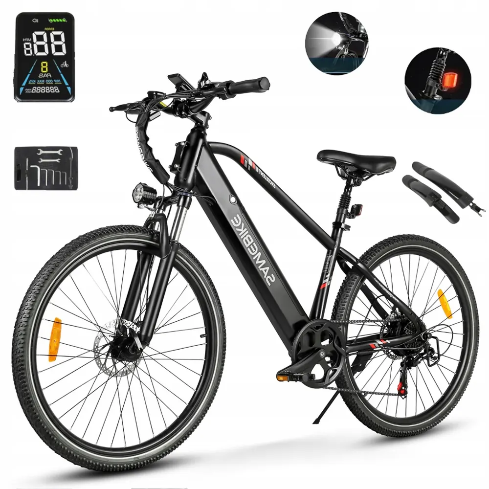 Suspensión delantera y trasera en bicicleta eléctrica SAMEBIKE RS-A01 MEN1.0.