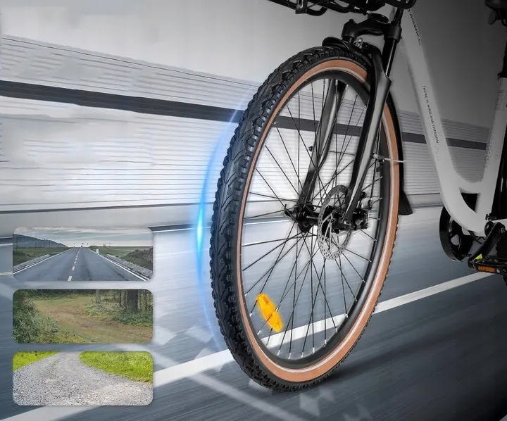 Bicicleta eléctrica Samebike RS-A07 con cuadro de aluminio talla L y ruedas de 28 pulgadas.