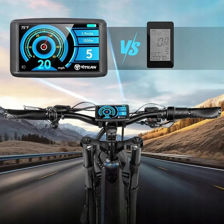 Cuadro talla L de la bicicleta eléctrica VITILAN T7 PRO, robusto y resistente.